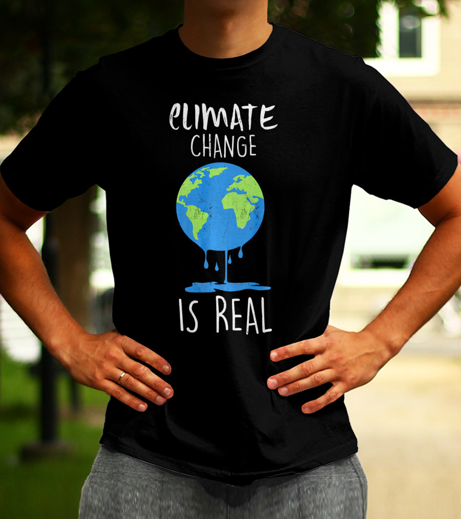 Climate Change Is Real Earth Melting T-Shirt