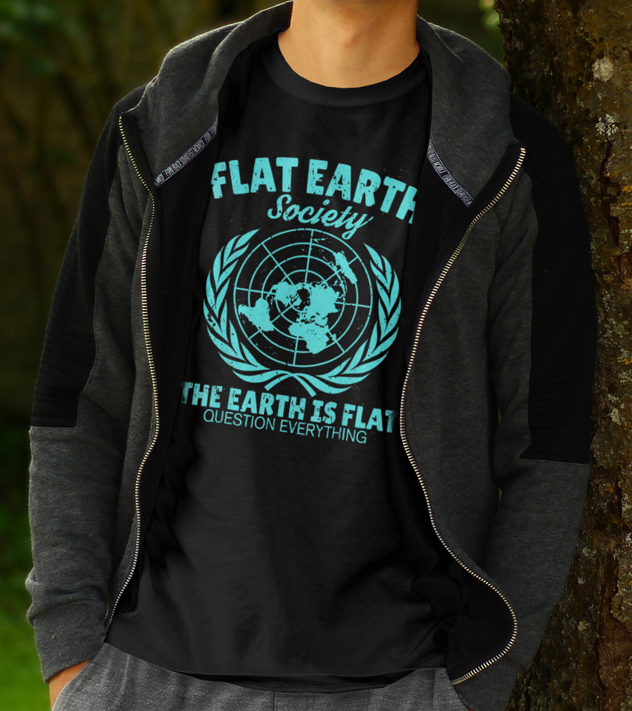 Flat Earth Society Baby Blue Retro Vintage Earth Is Flat Question Everything T-Shirt