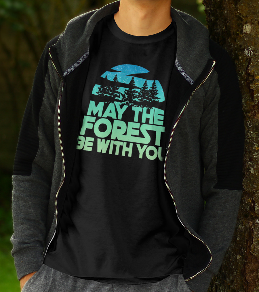 MAY THE FOREST BE WITH YOU Nature Trees Starry Sky T-Shirt