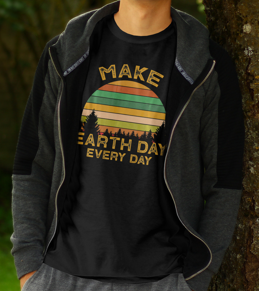 Make Earth Day Every Day Sunset Forest T-Shirt