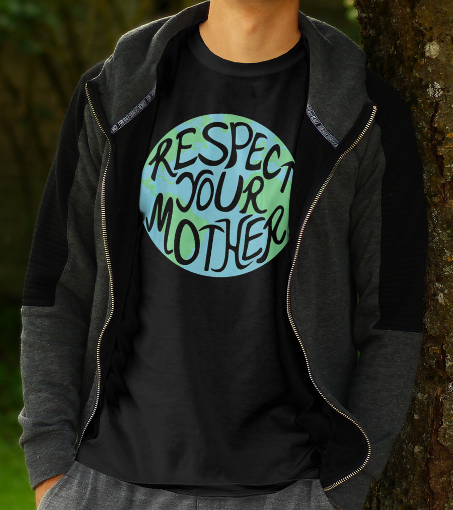 Respect Your Mother Hand Drawn Earth T-Shirt