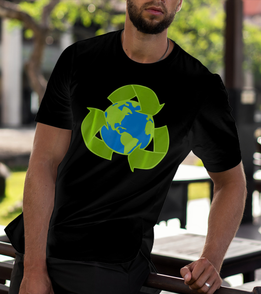 Planet Earth Recycle Symbol Env Eco-Friendly T-Shirt