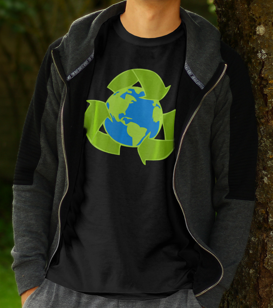 Planet Earth Recycle Symbol Env Eco-Friendly T-Shirt