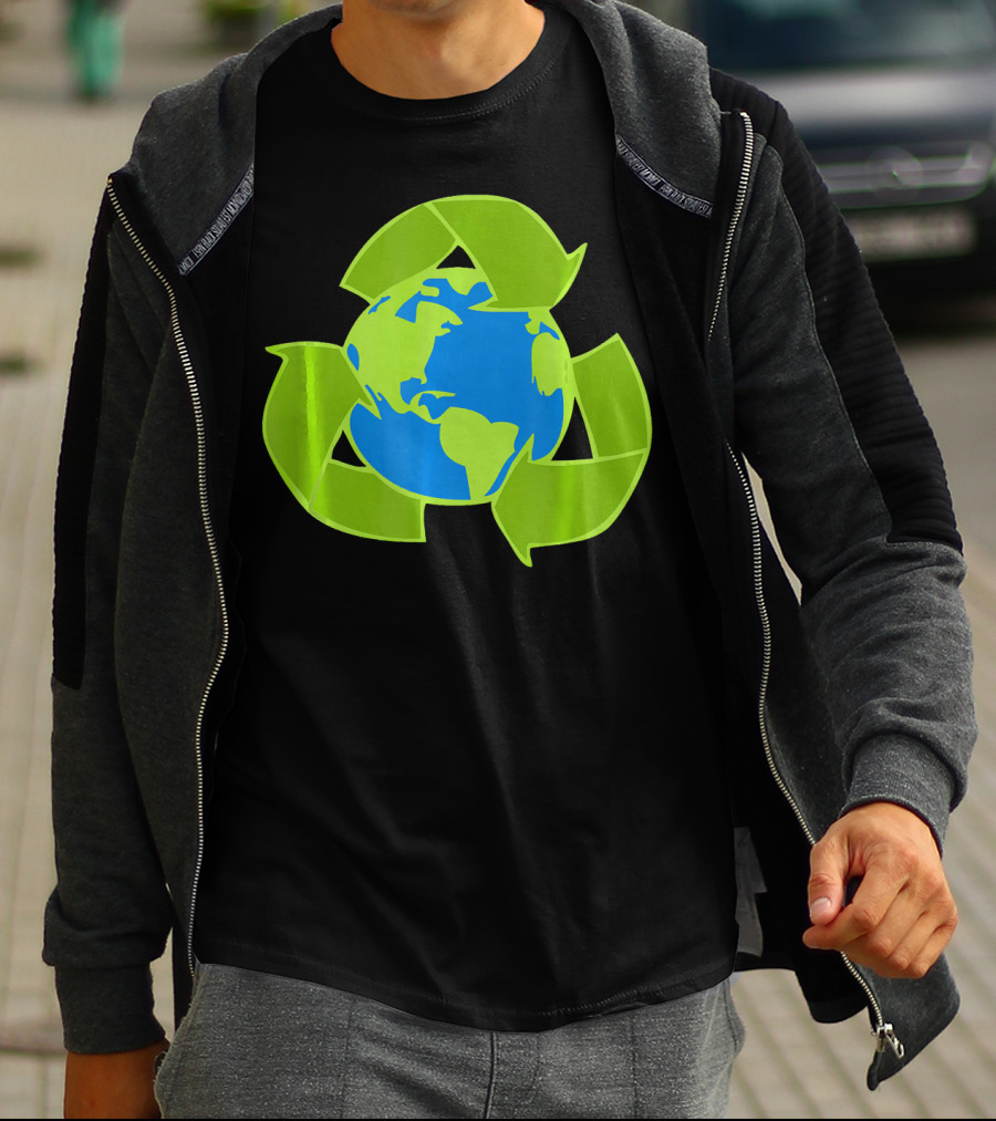 Planet Earth Recycle Symbol Env Eco-Friendly T-Shirt