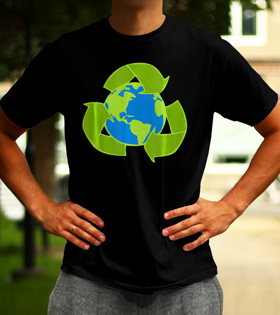 Planet Earth Recycle Symbol Env Eco-Friendly T-Shirt