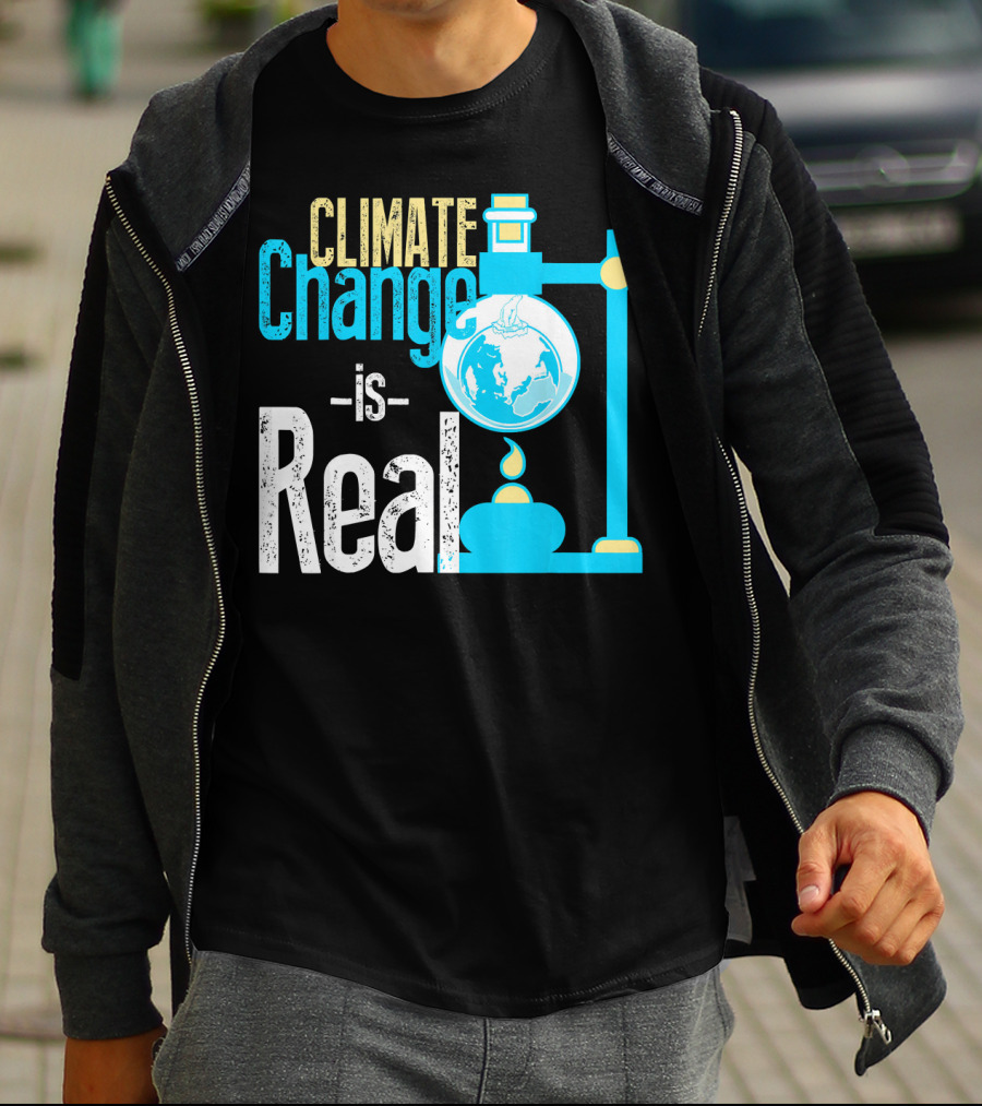 Climate Change Is Real Earth On Fire Scientific T-Shirt