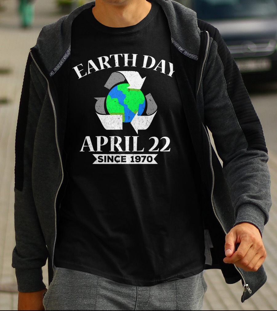 Earth Day April 22 Since 1970 Recycle Symbol And Globe T-Shirt