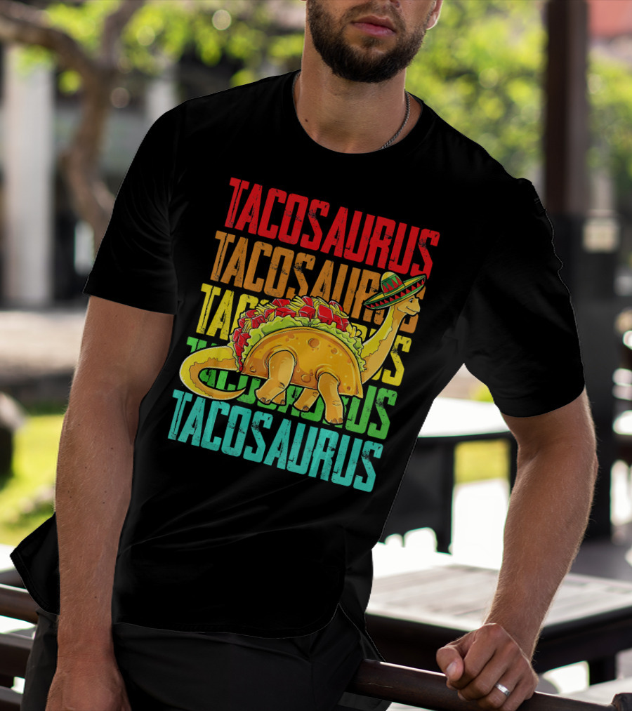 Tacosaurus Sombrero Dinosaur Taco Mexican Fiesta T-Shirt