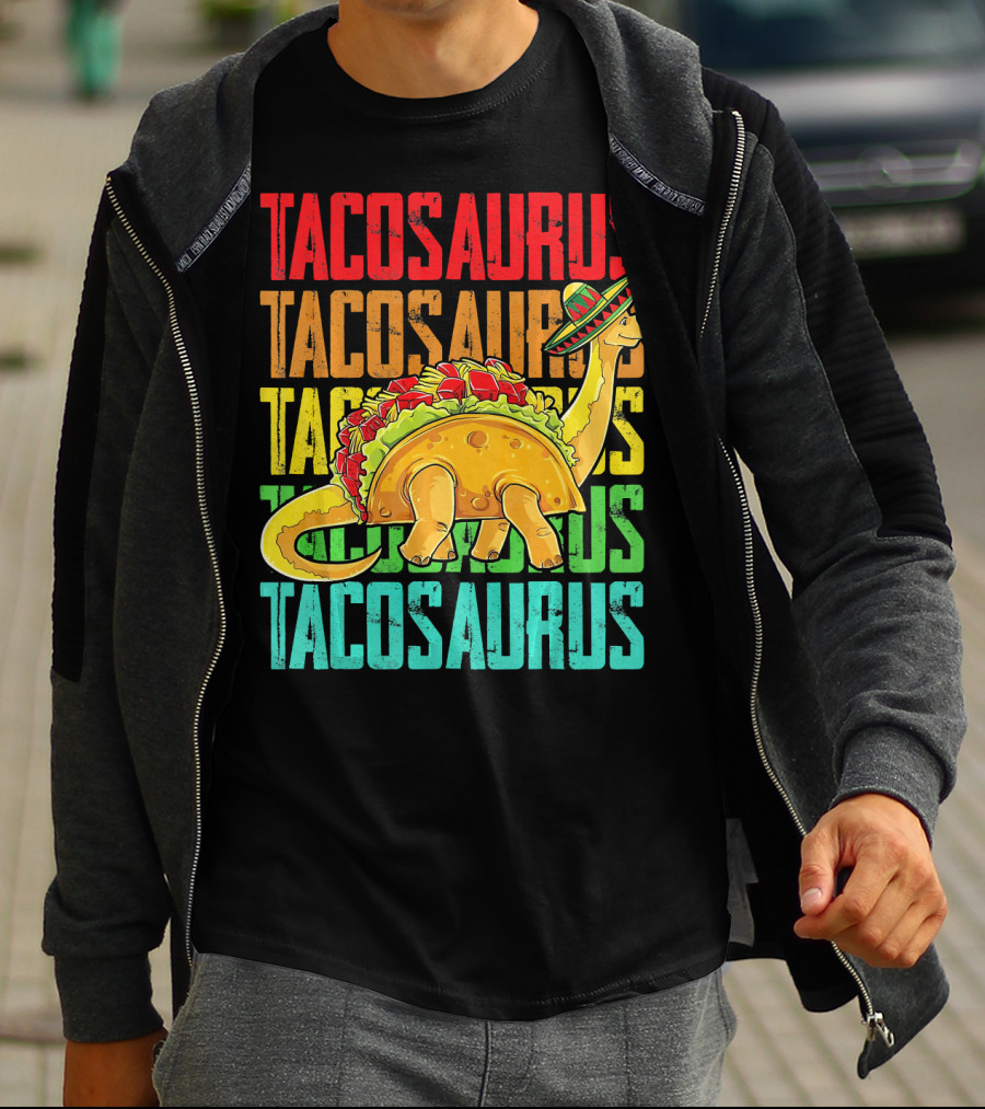 Tacosaurus Sombrero Dinosaur Taco Mexican Fiesta T-Shirt
