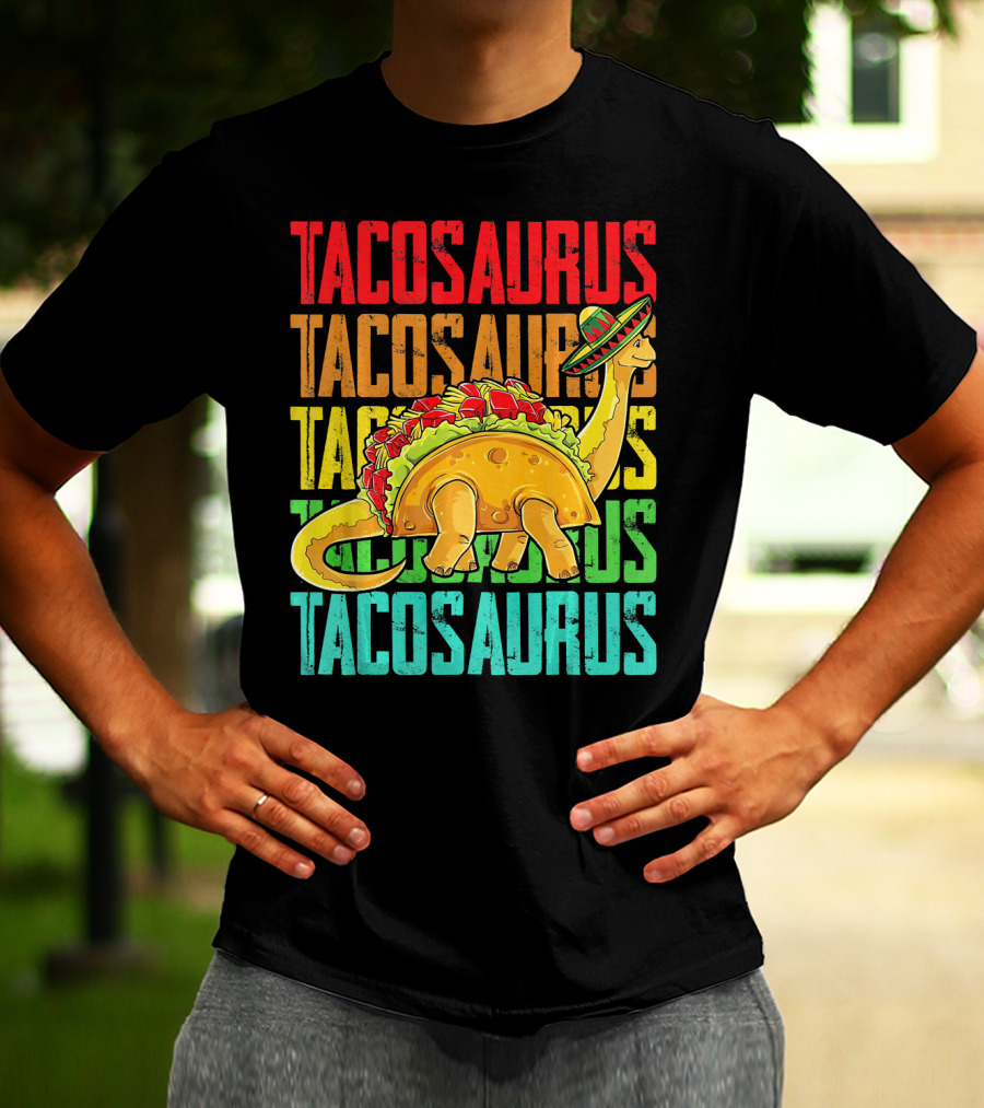 Tacosaurus Sombrero Dinosaur Taco Mexican Fiesta T-Shirt