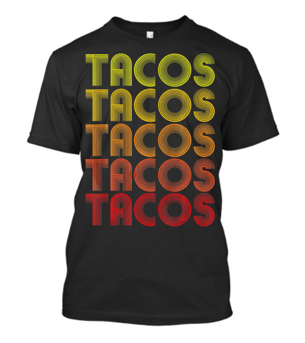 Vintage Tacos Lover Cinco De Mayo Retro Lines T-Shirt