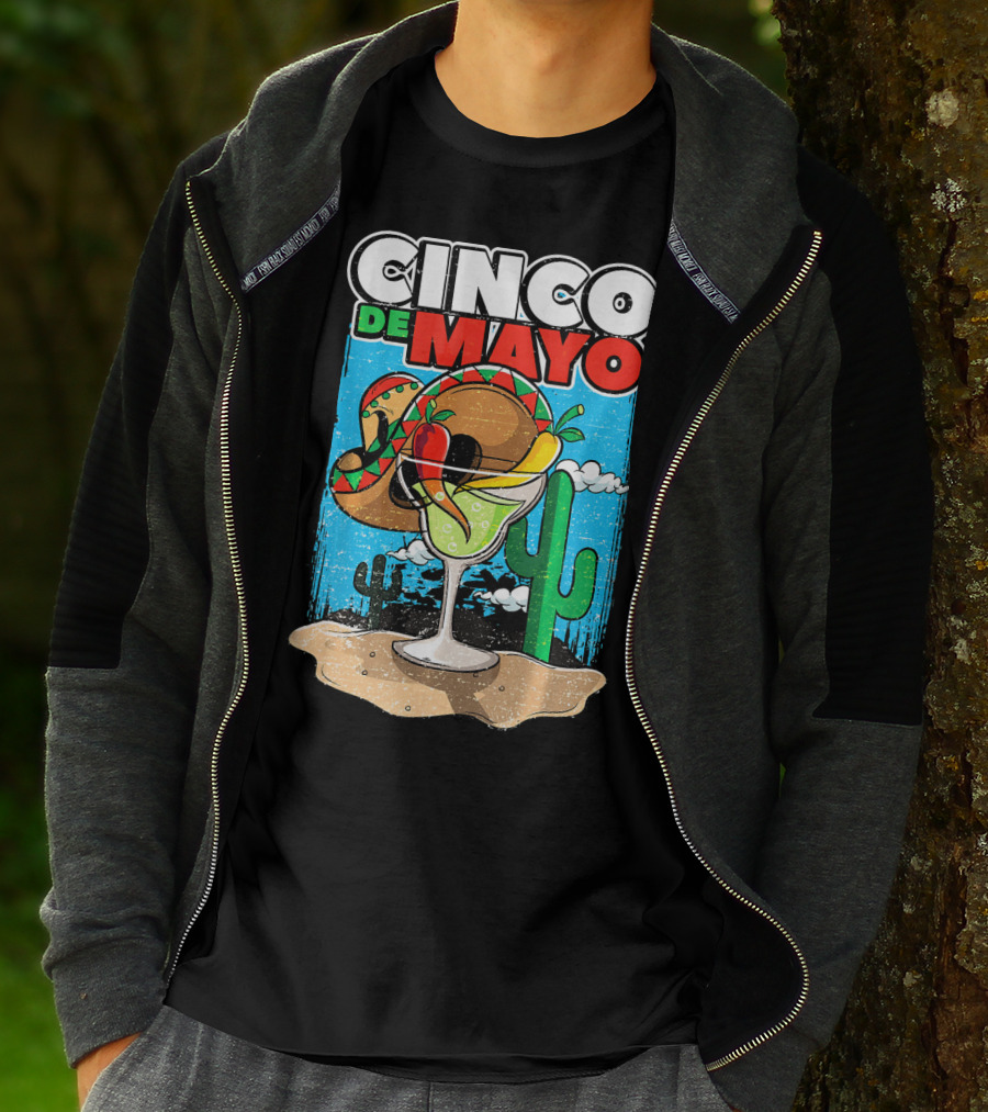 Cinco De Mayo Margarita Cactus Sombrero Fiesta T-Shirt