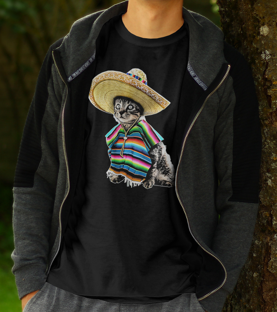 Cinco De Mayo Cat Sombrero Funny Fiesta Kitten T-Shirt
