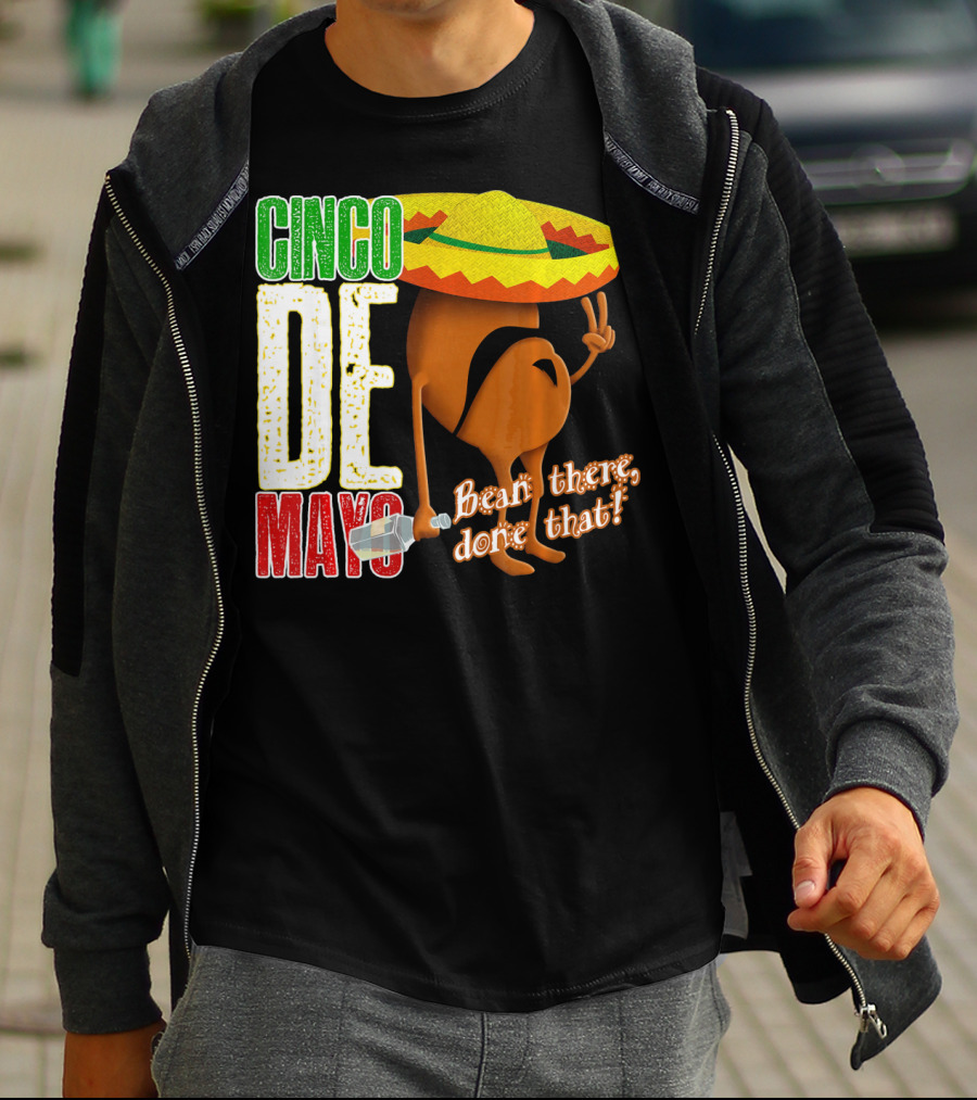 Cinco De Mayo Bean There Done That Sombrero Peace Sign T-Shirt