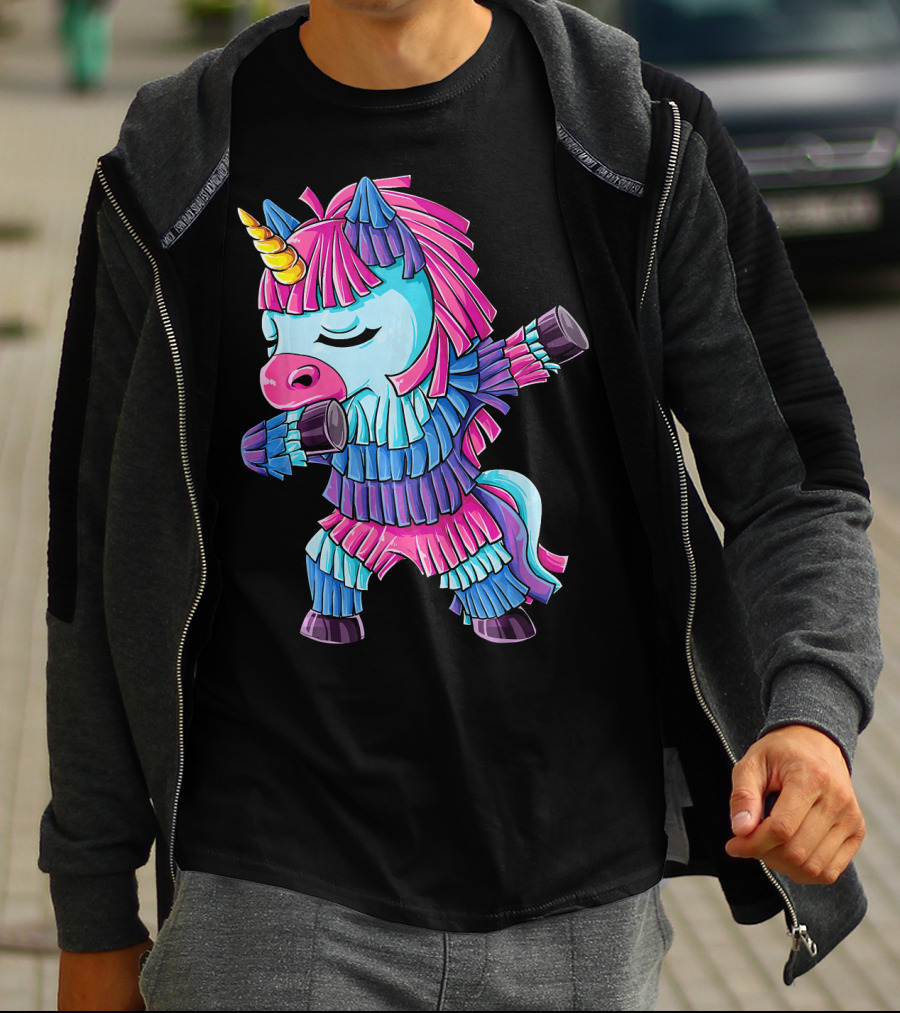 Dabbing Unicorn Pinata Funny Cinco De Mayo Party T-Shirt