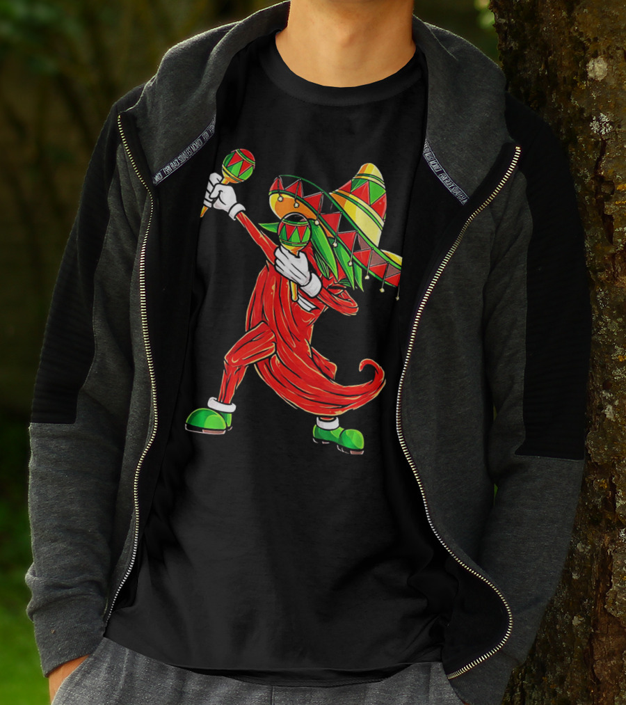 Dabbing Chili Sombrero Maracas Festival Fiery Dance T-Shirt