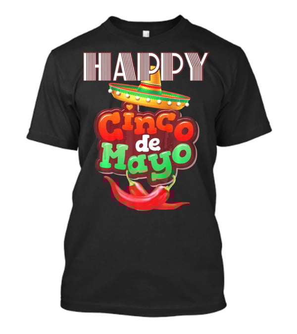 Happy Cinco De Mayo Sombrero Red Chili Peppers T-Shirt