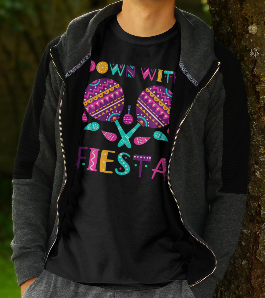 Down With Fiesta Funny Cinco De Mayo Mexica T-Shirt
