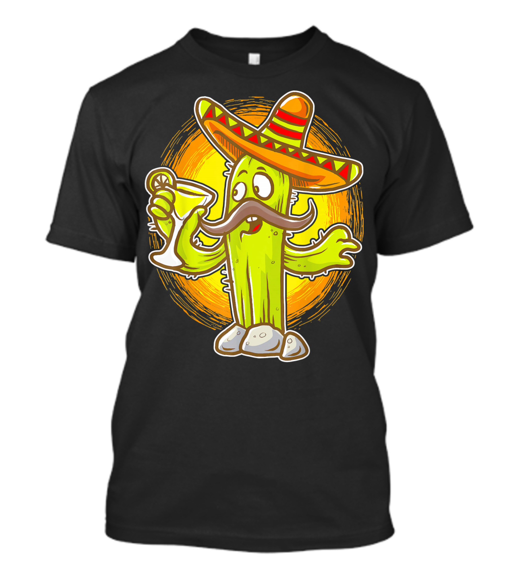Margarita Cactus With Sombrero Cinco De Mayo Fiesta T-Shirt