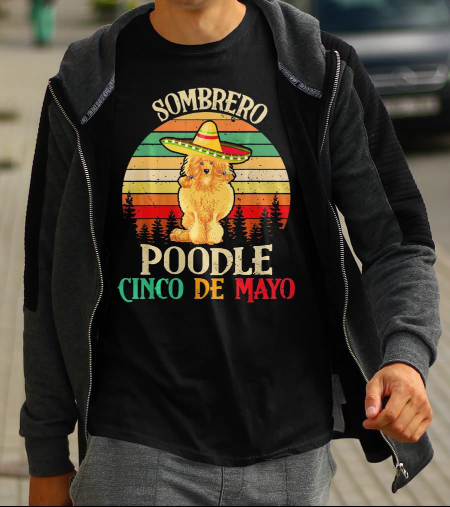 Sombrero Poodle Cinco De Mayo Vintage T-Shirt