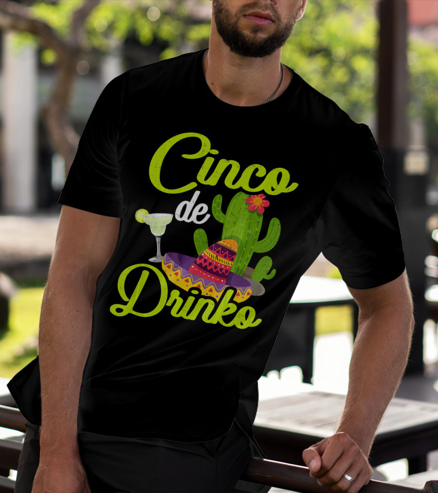 Cinco De Drinko Sombrero Cactus Margarita T-Shirt