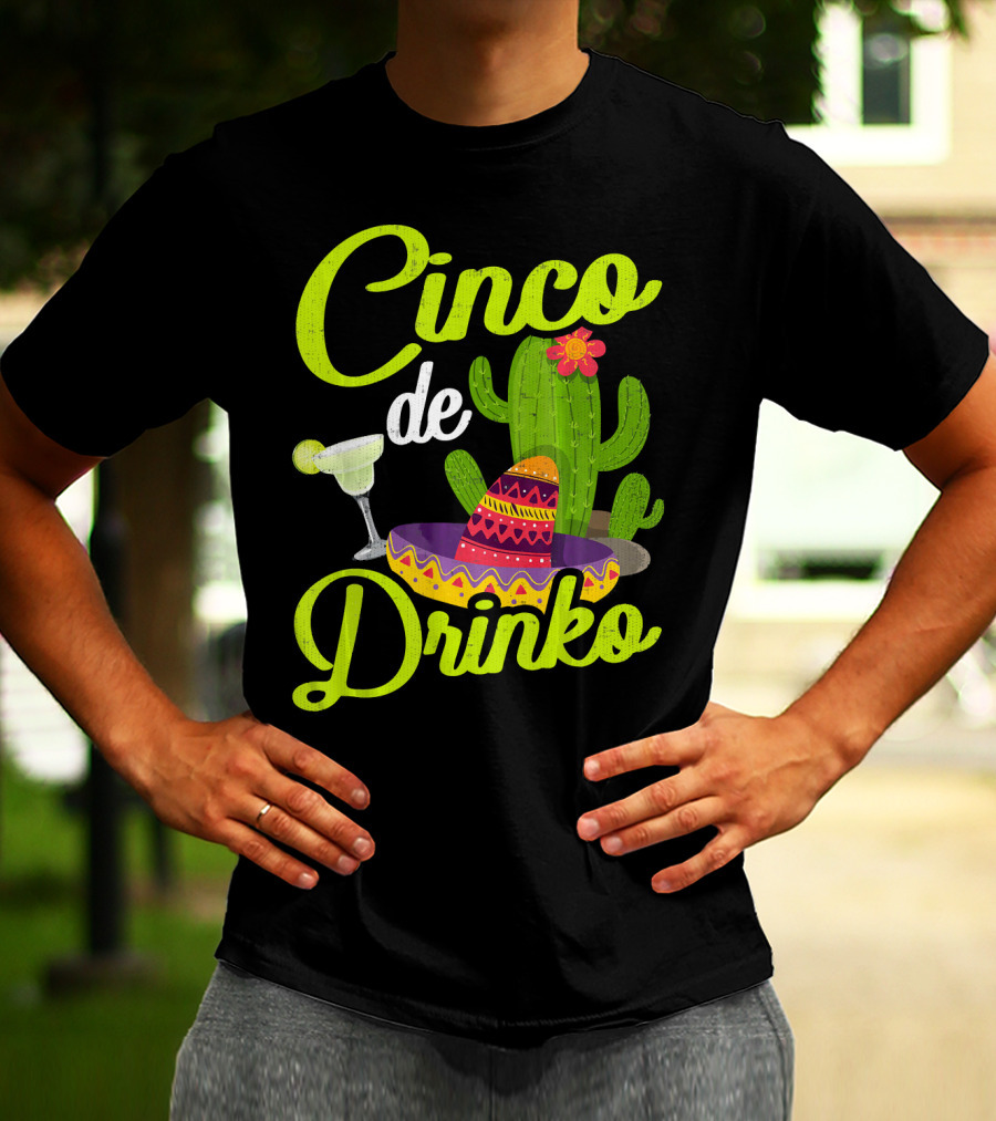 Cinco De Drinko Sombrero Cactus Margarita T-Shirt
