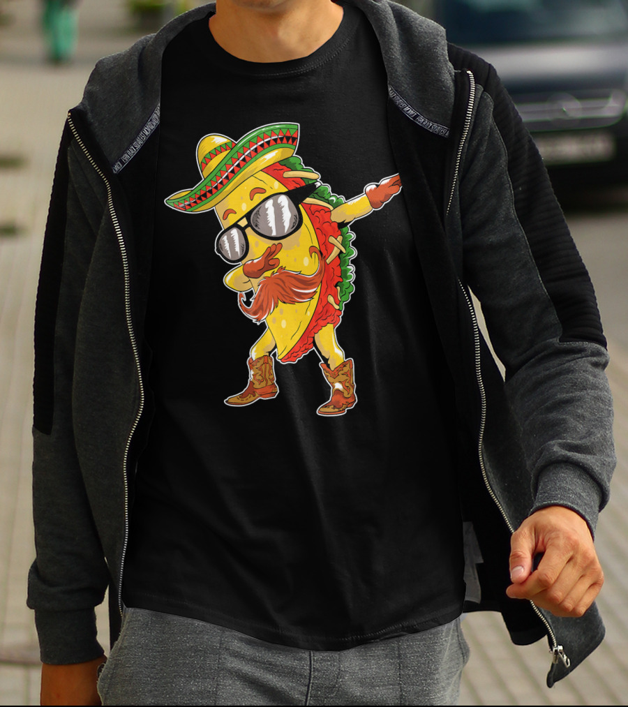Funny Taco Dabbing Sombrero Cinco De Mayo T-Shirt