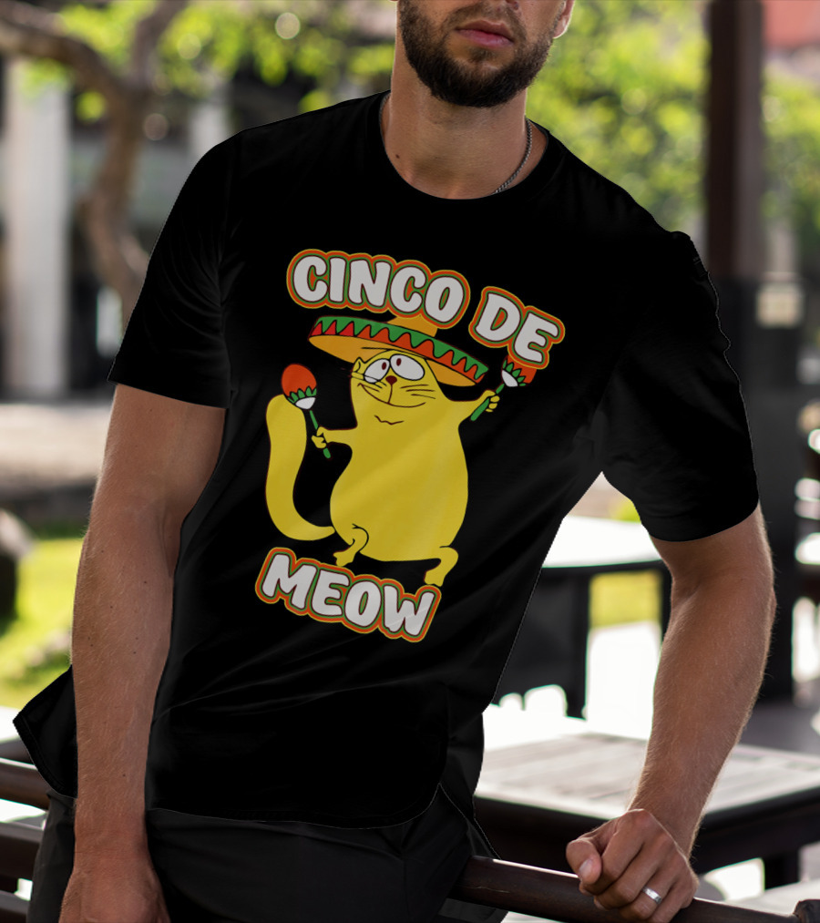 Cinco De Meow Funny Cat Lover Sombrero Party T-Shirt
