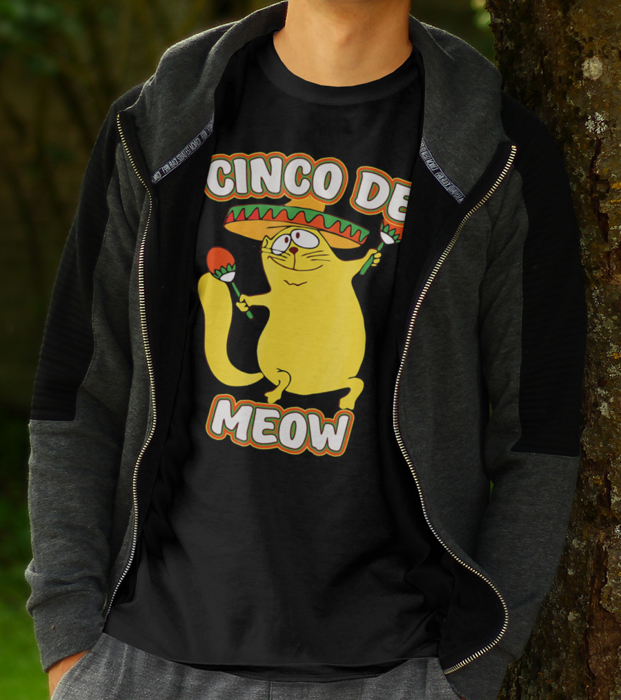Cinco De Meow Funny Cat Lover Sombrero Party T-Shirt