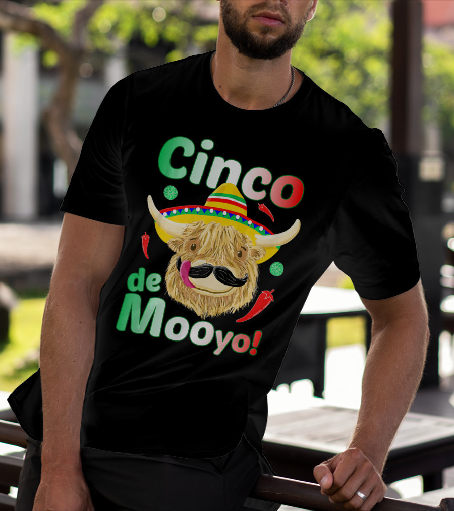Cinco De Mooyo Scottish Highland Cow Fiesta T-Shirt