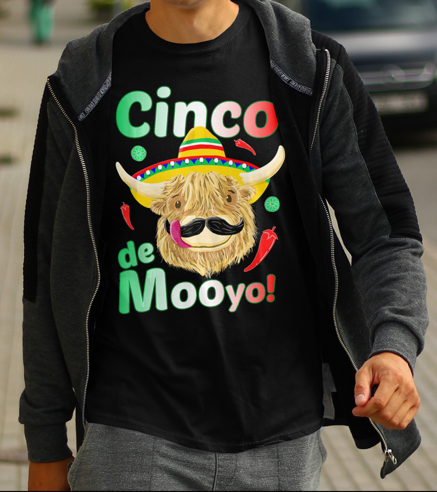Cinco De Mooyo Scottish Highland Cow Fiesta T-Shirt