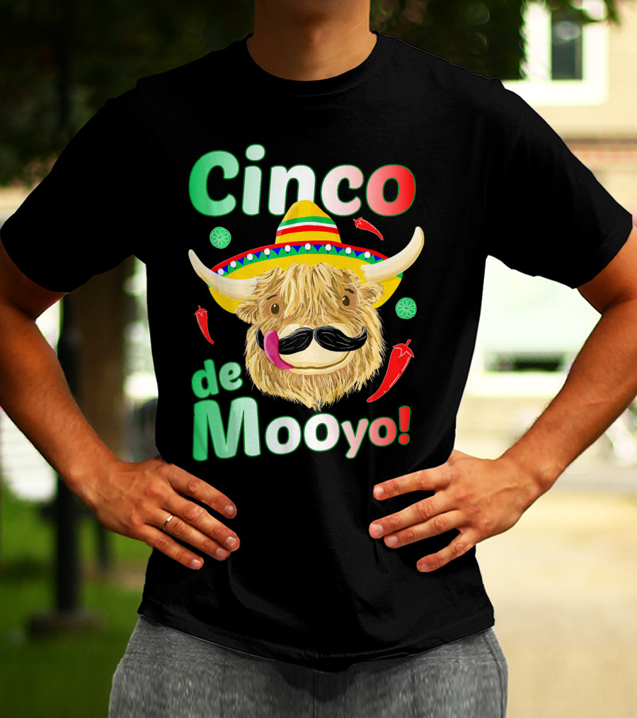 Cinco De Mooyo Scottish Highland Cow Fiesta T-Shirt