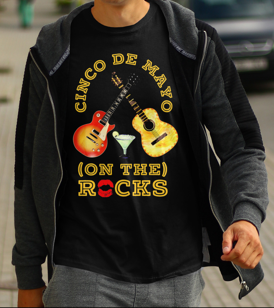Cinco De Mayo On The Rocks Guitars Margarita T-Shirt