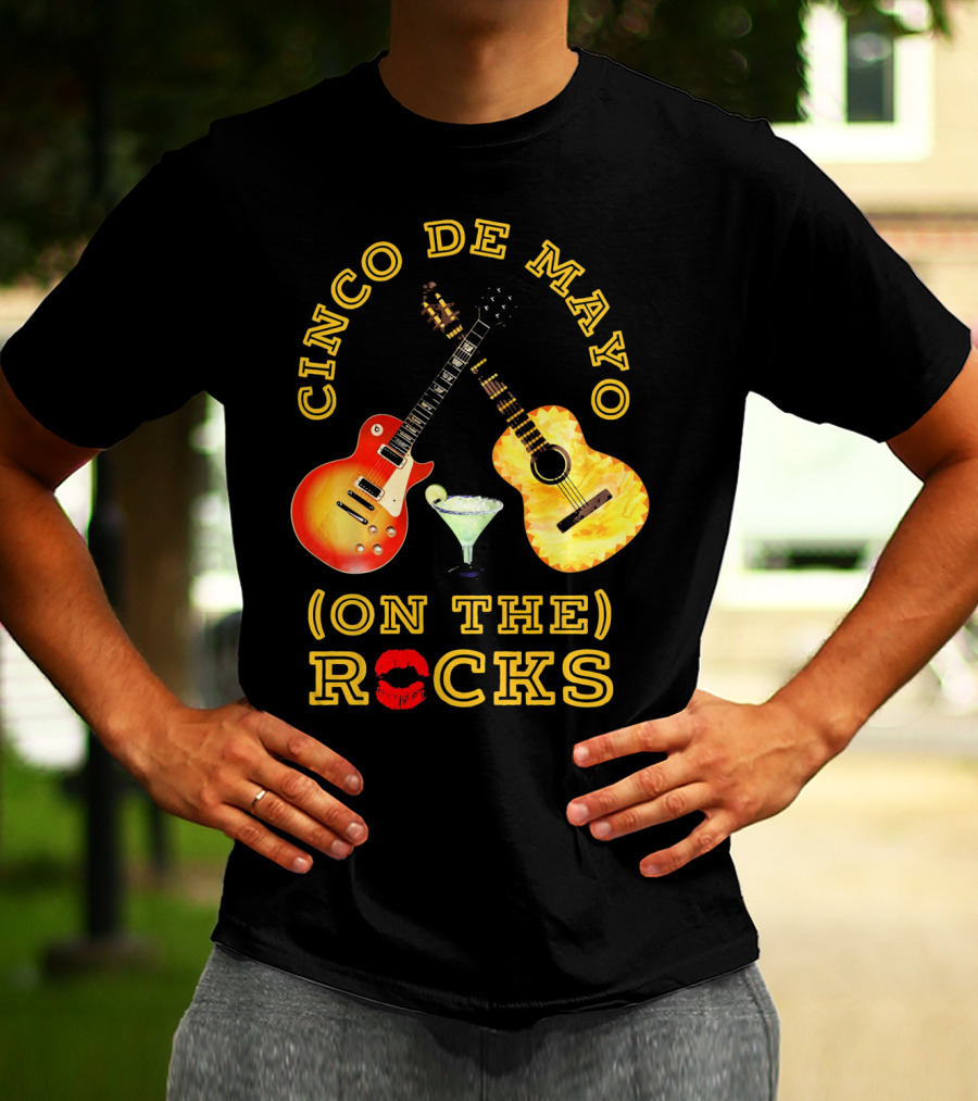Cinco De Mayo On The Rocks Guitars Margarita T-Shirt