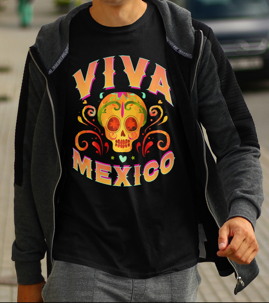 Viva Mexico Cinco De Mayo Sugar Skull T-Shirt
