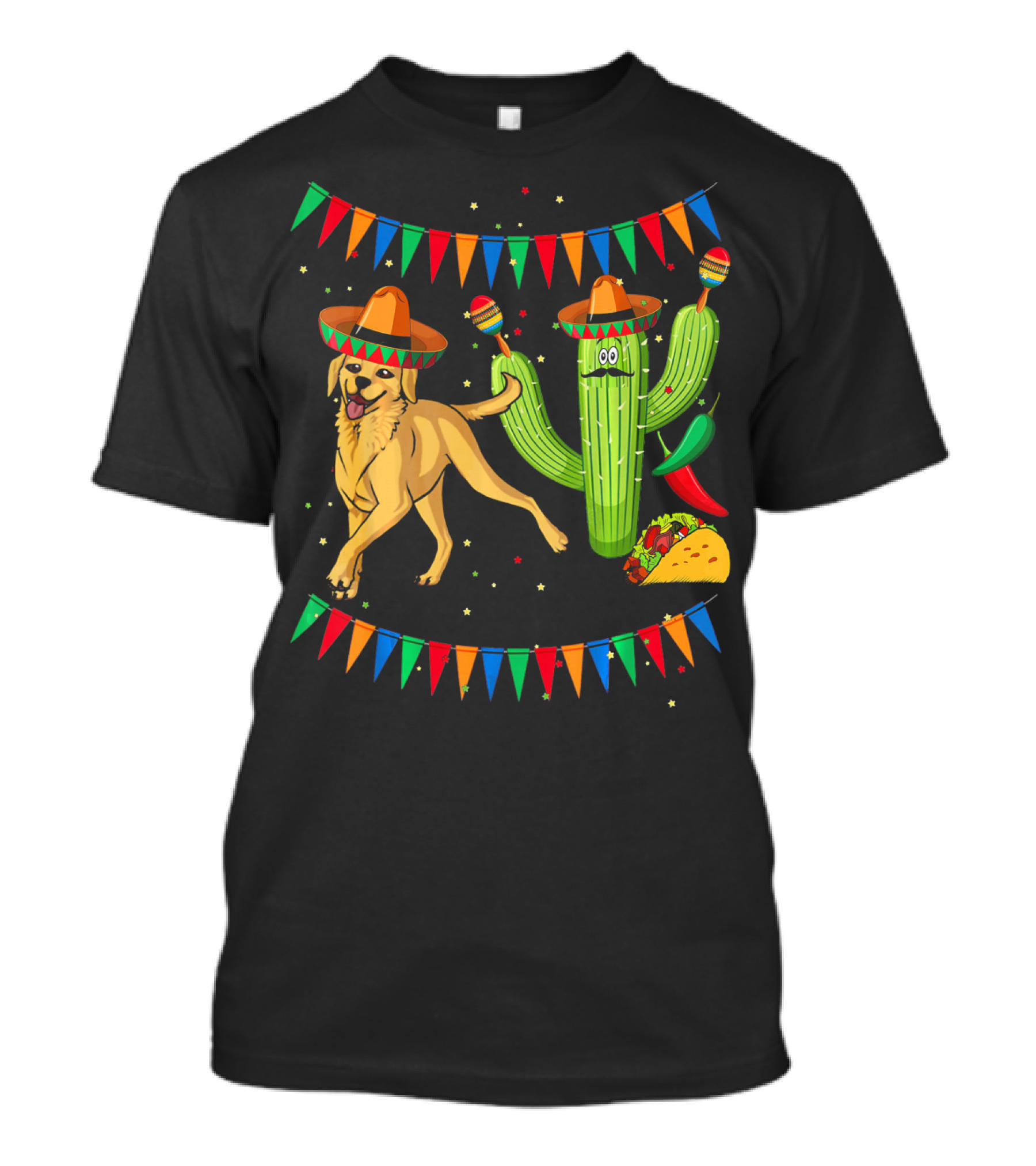 Sombrero Labrador Retriever Cactus Maracas Mexico Fiesta Taco T-Shirt