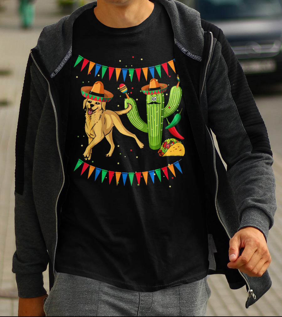 Sombrero Labrador Retriever Cactus Maracas Mexico Fiesta Taco T-Shirt