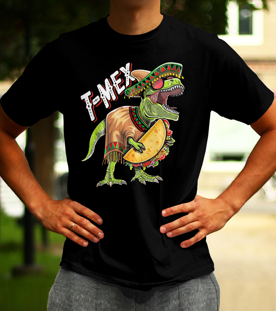 T-Mex Cinco De Mayo Dinosaur Taco Fiesta T-Shirt