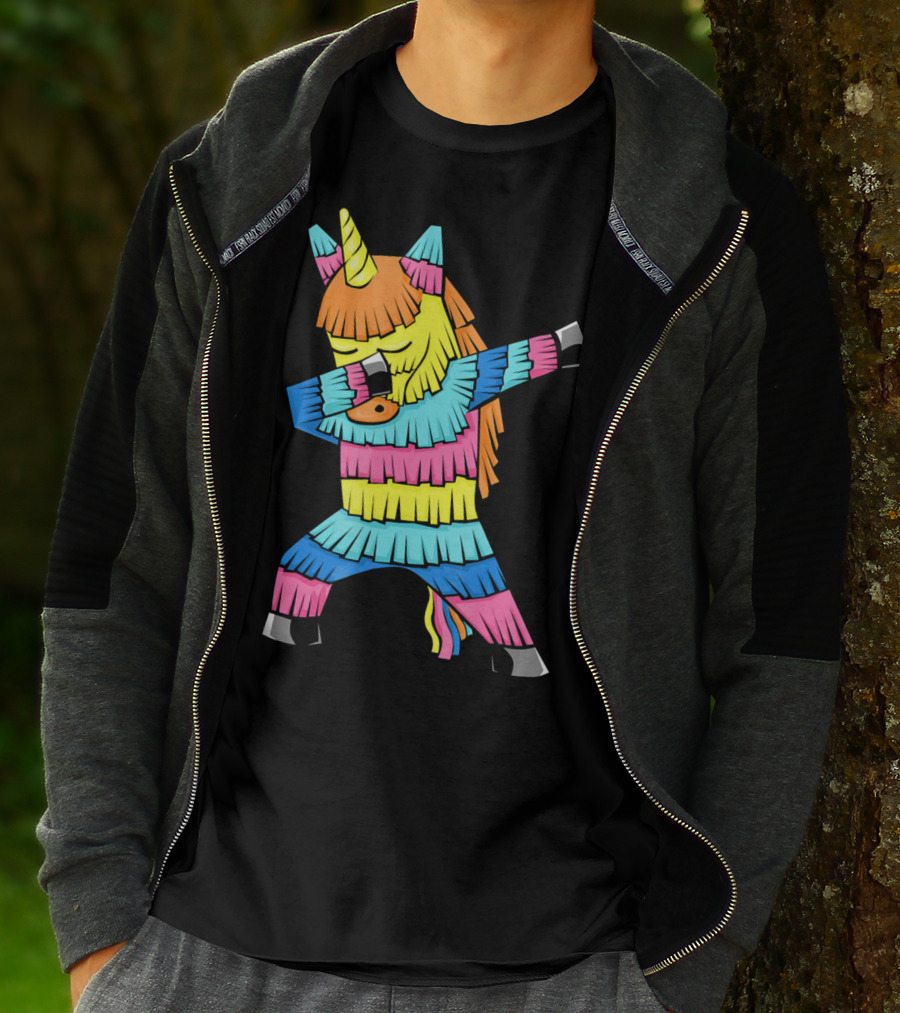 Cinco De Mayo Unicorn Dabbing Colorful Pinata Fun T-Shirt