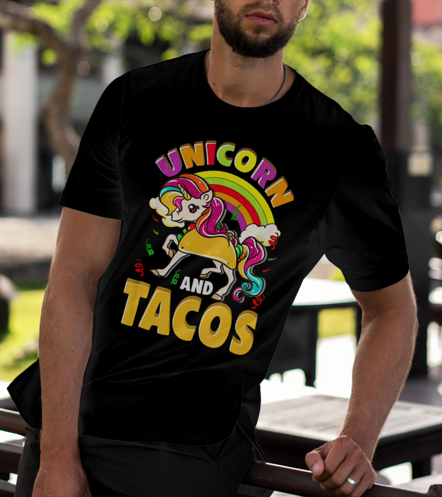 Unicorn And Tacos Rainbow T-Shirt