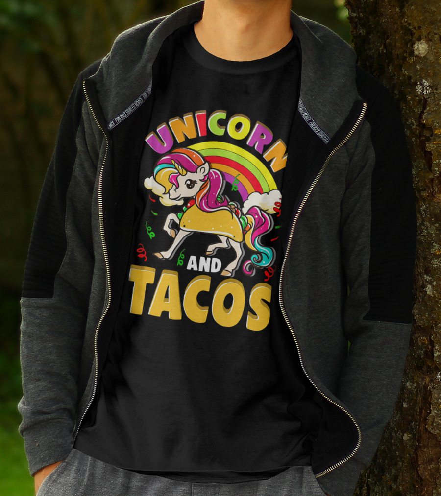 Unicorn And Tacos Rainbow T-Shirt