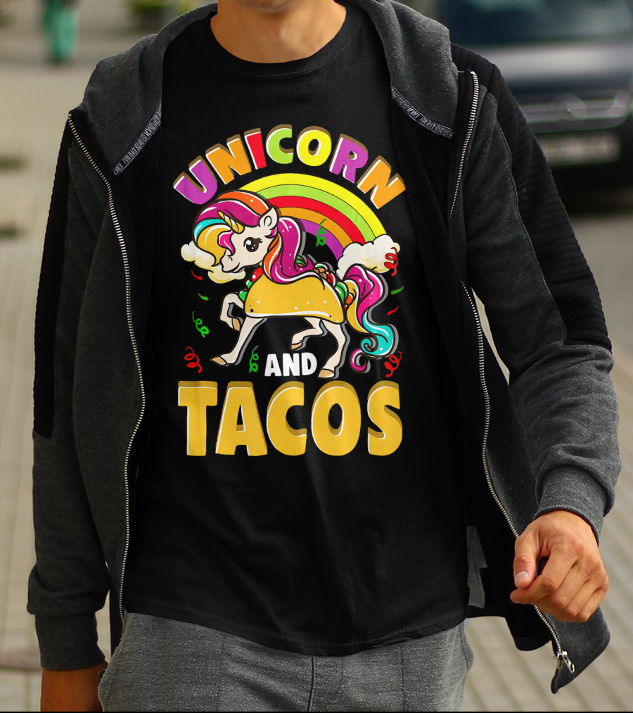 Unicorn And Tacos Rainbow T-Shirt