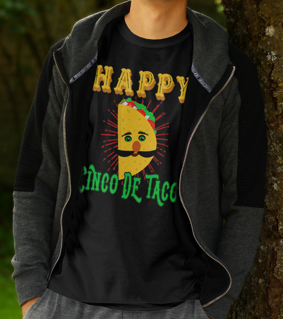 Happy Cinco DE Taco Funny Mustache T-Shirt