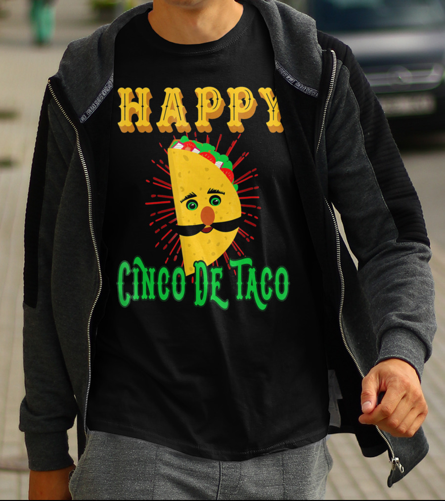 Happy Cinco DE Taco Funny Mustache T-Shirt