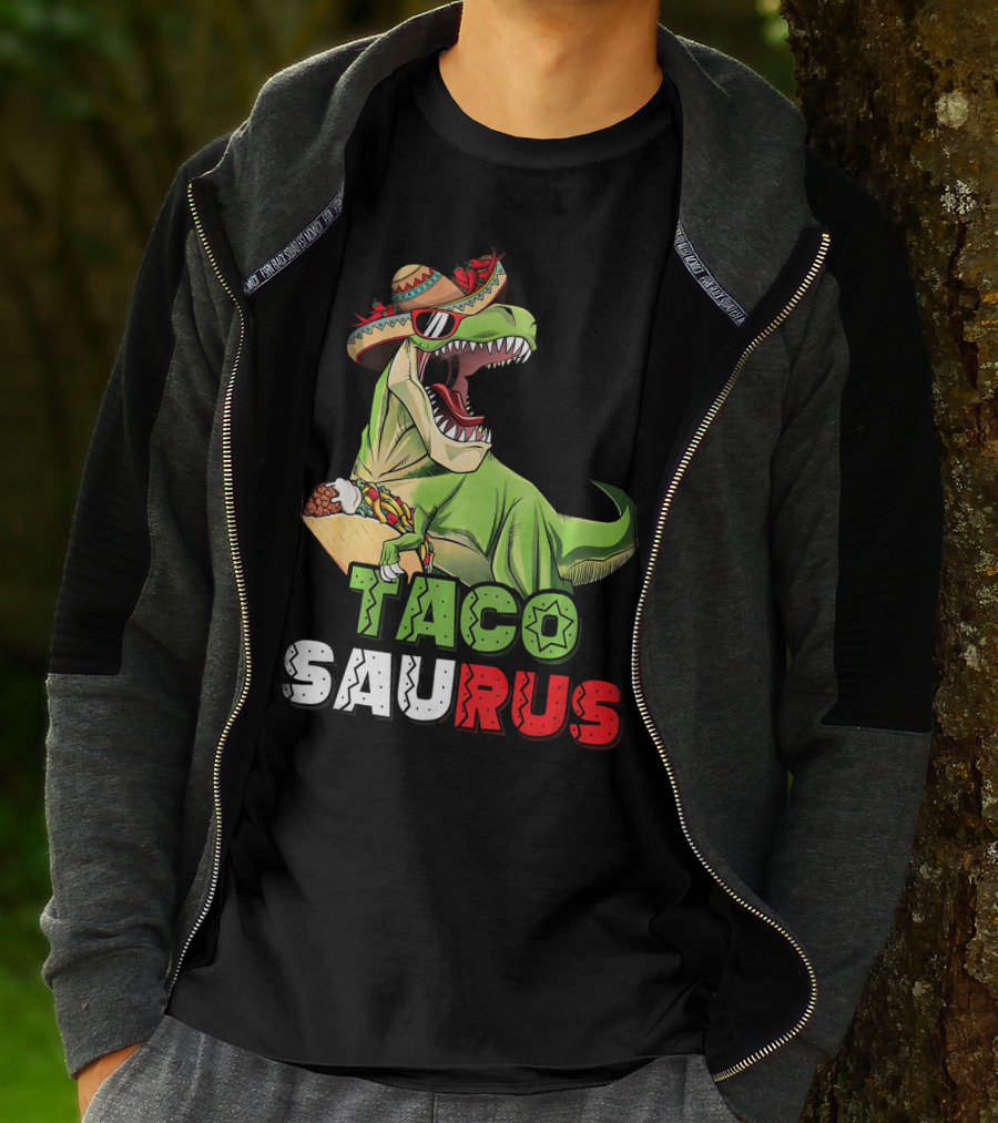 Tacosaurus Mexican Rex Cinco De Mayo Dinosaur Fiesta T-Shirt