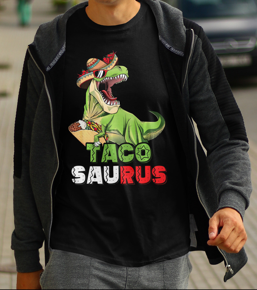 Tacosaurus Mexican Rex Cinco De Mayo Dinosaur Fiesta T-Shirt