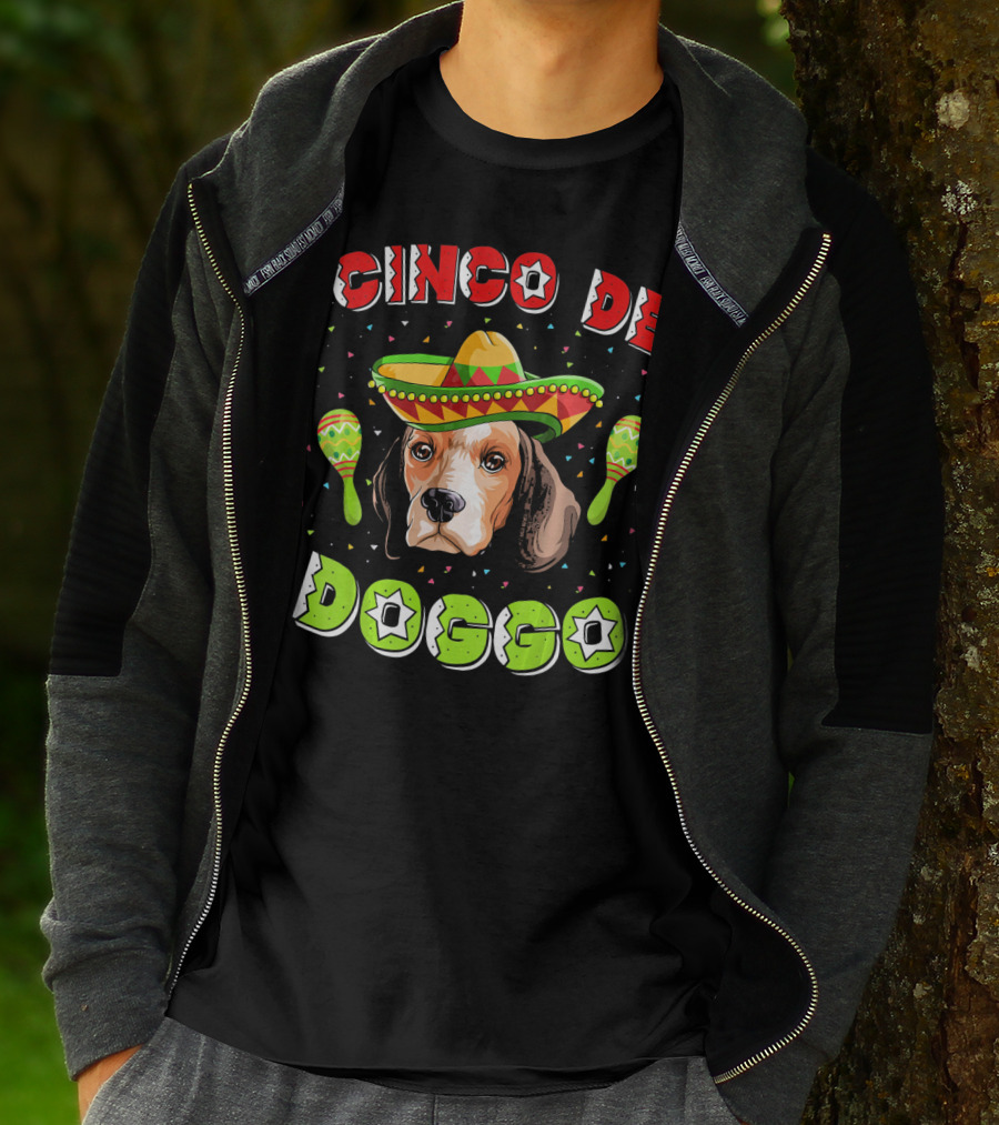Cinco De Doggo Beagle Fiesta Sombrero Maracas T-Shirt