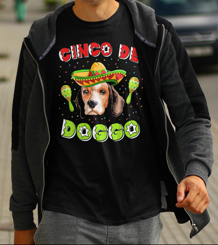 Cinco De Doggo Beagle Fiesta Sombrero Maracas T-Shirt
