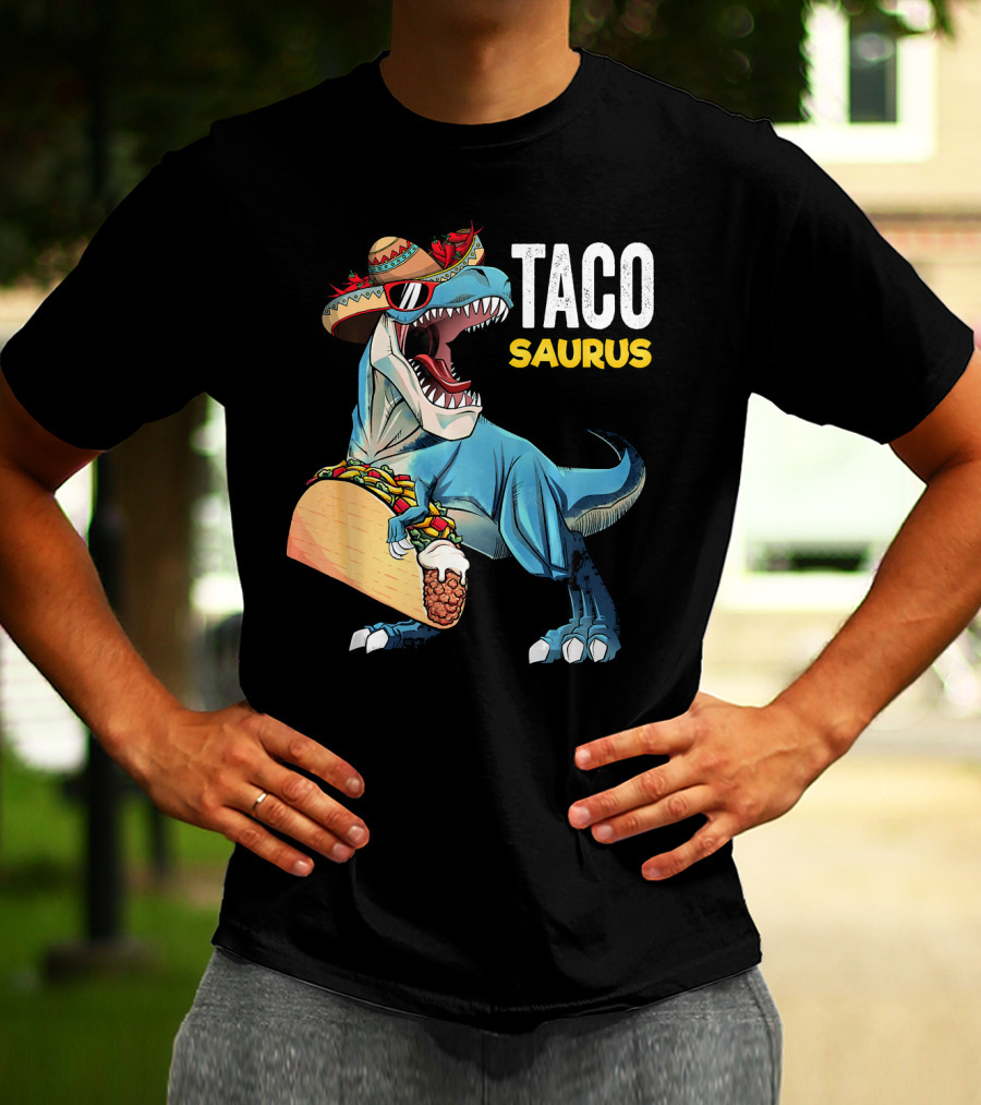 Taco Tuesday Cinco De Tacosaurus Dinosaur Sombrero T-Shirt