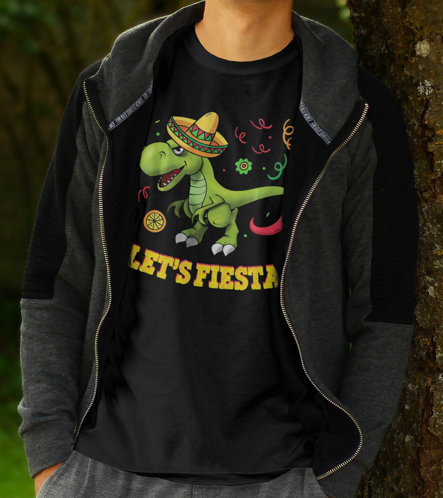 Let's Fiesta T Rex Cinco De Mayo Tyrannosaurus Sombrero T-Shirt